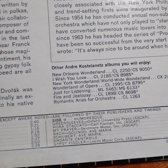 Andre Kostelanetz The Romantic Strings Vinyl Record - Picture 5 of 6